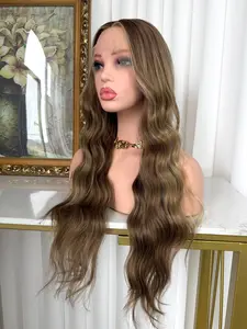 Lovestory Jade Ash Blonde Wig Medium Length Body Wave Lace Frontal Pre-Plucked Hairline Heat Resistant Synthetic Wig For Women