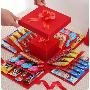 Gift Box Set with Lids, Perfect for Birthdays, Weddings, Proposals, Multi-Functional Party Gift Packaging Kit, Theme Paper, Multi-Slot Display Box, Paper Material