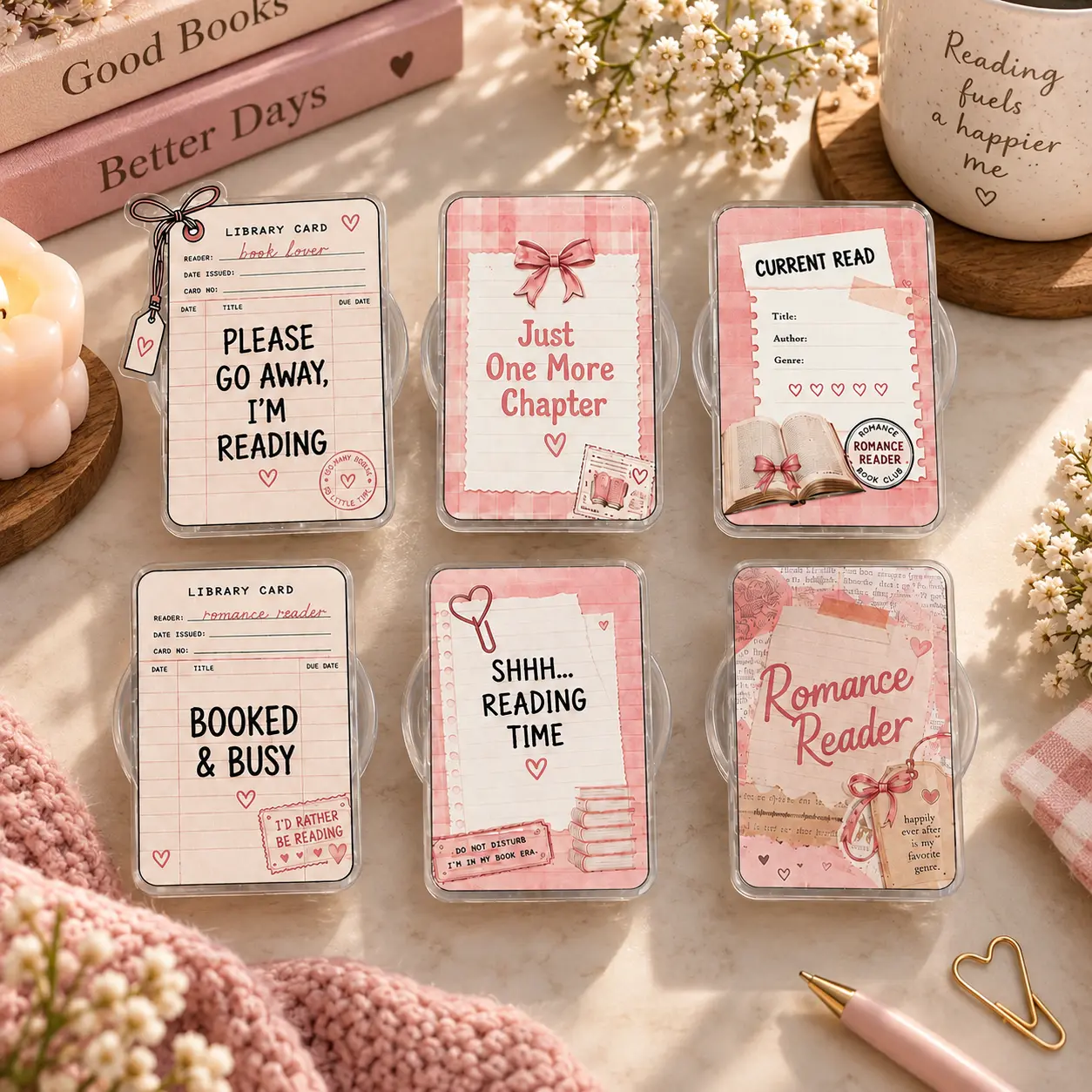 Book Lover Phone Grip Stand, Cute Pink Bookish Magnetic Phone Holder, Romance Reader MagSafe Phone Grip, Reading Phone Stand, Kindle Grip, Bookworm Gift
