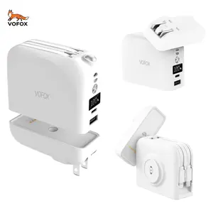 VOFOX 10000mAh Detachable Semi-Solid Magnetic Power Bank, 15W Phone Wireless Charging & Smart Watch Charging, 25W Fast Charger, Built-in Lightning & Type-C Cable, Puncture Fireproof Battery, Multifunctional for Travelers & Commuters