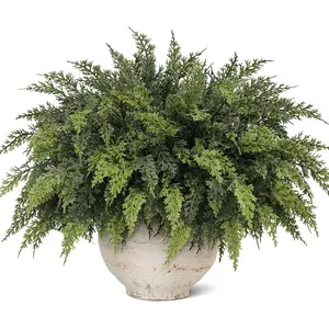 Real  Christmas Cedar Branches-18 Inches, Artificial Cedar Branch Faux Greenery  Stem  Pine Picks for Vase DIY Crafts Garland Wreath Xmas Indoor Outdoor Decor (12 Pcs)