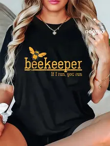 100% Cotton Unisex Funny Bee Hive Honey Lover Gift Beekeeper T-Shirt Casual Top