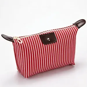 Waterproof Makeup Stripe Dumpling Bag, Cosmetic Pouch, Small Foldable Washbag, Women's Bath Pack, Travel Bag, Travel Cosmetic Bags, Makeup Organizer Pouch, Cosmetics Bag, 1pc