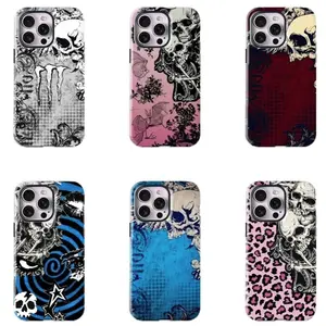 Monster Dark Gothic Phone Case with Skull Pattern - Shockproof and Protective Cover - Subculture Trendy Style for iPhone Samsung, Perfect Gift for the fans