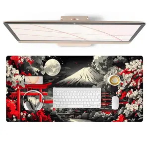 Japanese Style Abstract Art Mouse Pad, Rectangle Gaming Mouse Pad, Non-slip Rubber Base Mousepad, Office Desk Keyboard Mouse Mat for Home Office Game Room Desk