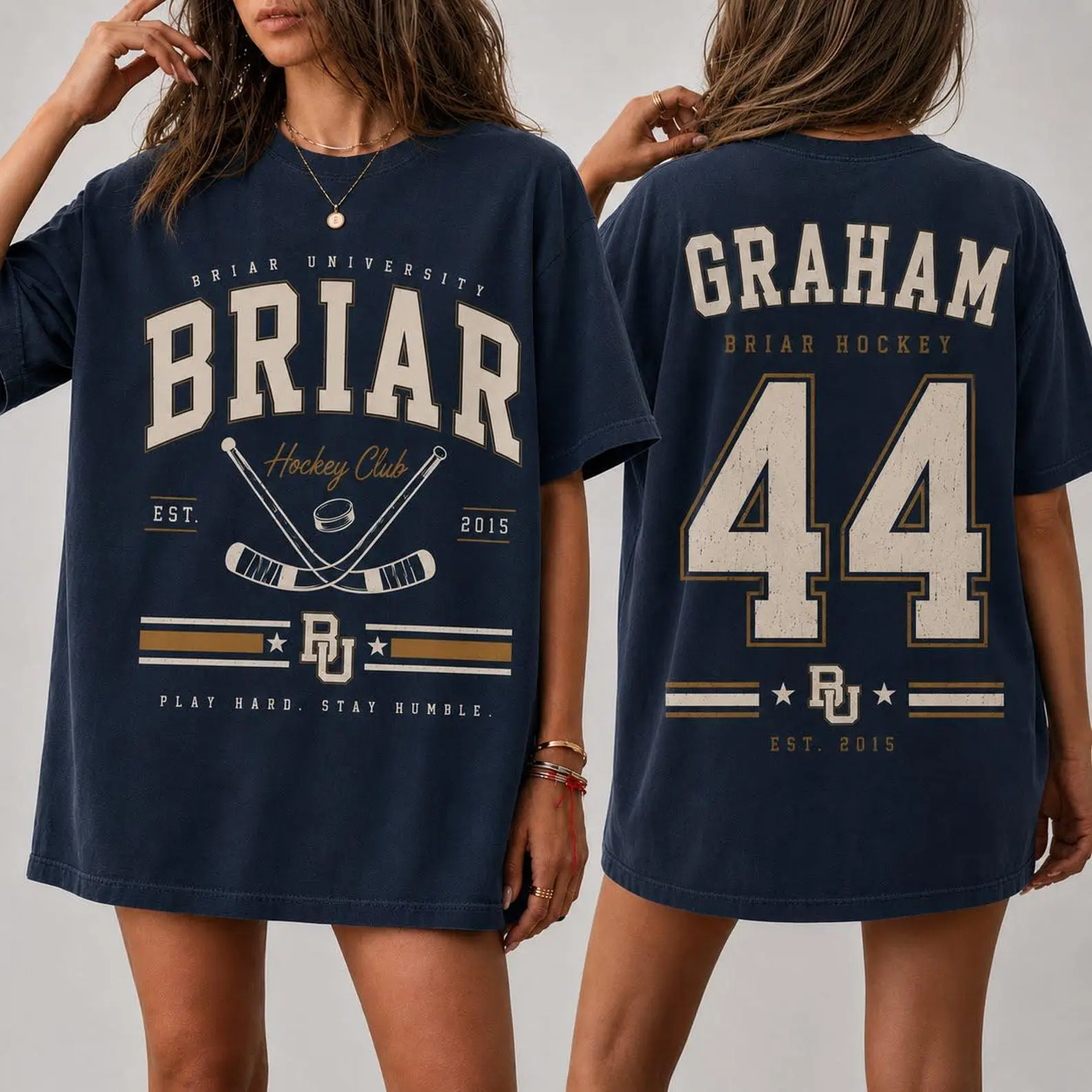 Briar U Hockey T-shirt, Off-Campus Garrett Graham 44 University T-Shirt, 66 44 22 College Unisex Graphic Tee, Romance Novel Shirt