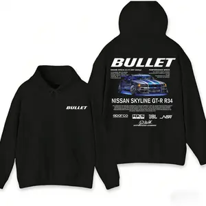 Men’s Vintage Bullet Print Hoodie Retro Racing Inspired Graphic Pullover Sweatshirt Oversized Streetwear Trendy Casual Cozy Top Perfect Gift For Him Hot Seller