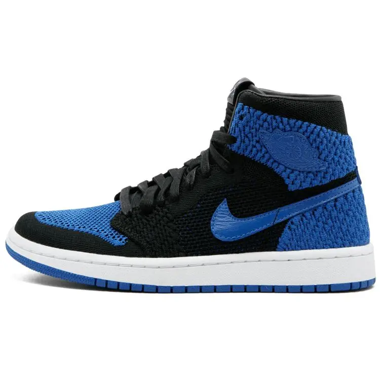 Air Jordan 1 Retro High OG Flyknit 'Royal' - High Top Athletic Sneakers, Highcut Shoes for Sports & Outdoor Activities
