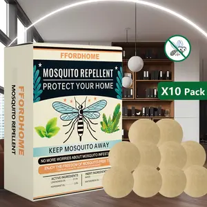 10 Natural Plant-Based Pest Repellent Balls - DEET-Free Lemongrass-Peppermint Formula, Family-Safe Mosquito Control for Backyard, Patio