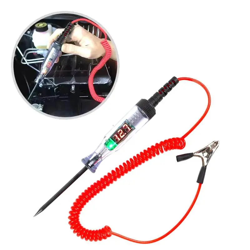Car Voltage Circuit Tester, 6V 12V 24V-90V Auto Car Diagnostic Probe Test Pen, Light Bulb Electric Measuring Pen, Repair Tools, Electronic Repair Tool, Detector, Digital Automotive Tester