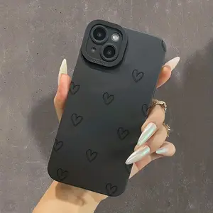 1pc Hollow Small Heart Angel Eye Frosted Phone Case Suitable for a variety of iPhone models, from Iphone 17 series to Iphone 11 series, and Iphone x series