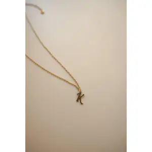 Gold Chain + Cursive Initial