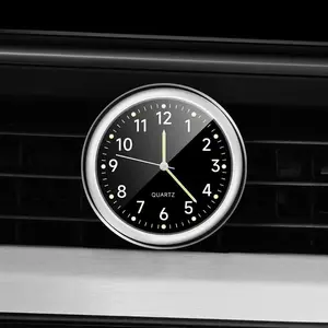 1PCS Stick on Dashboard Car Clock, Mini Tiny Analog Quartz Luminous Air Vent Clocks, Self Adhesive Automotive Vent Clocks Watch, Vehicle Clock for Dashboard Decoration