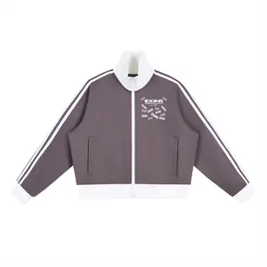 IDGNS WOMEN'S Side Stripe Fleece Cropped Track Jacket