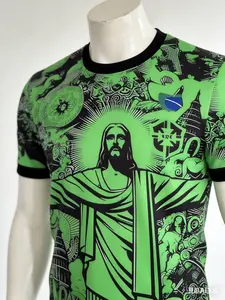 Brazil Jesus Soccer T-Shirt 2025, Jersey Style – 3D Printed Breathable Polyester Tee for Sports & Casual Wear