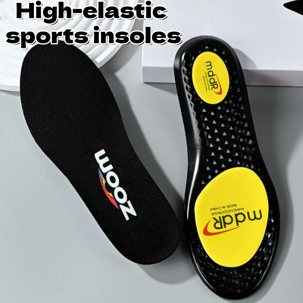 Unisex Athletic Multipack Insoles - 2 Pairs High-Elastic Supportive Pads, Sweat-Absorbing, Shock-Absorbing, Ergonomic Comfort for Work Boots, Foot Pads