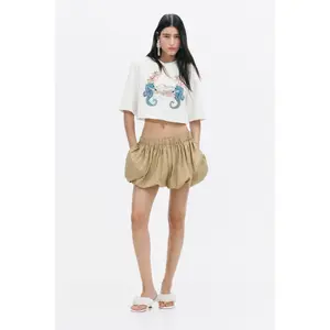 H&M Cropped embellished T-shirt