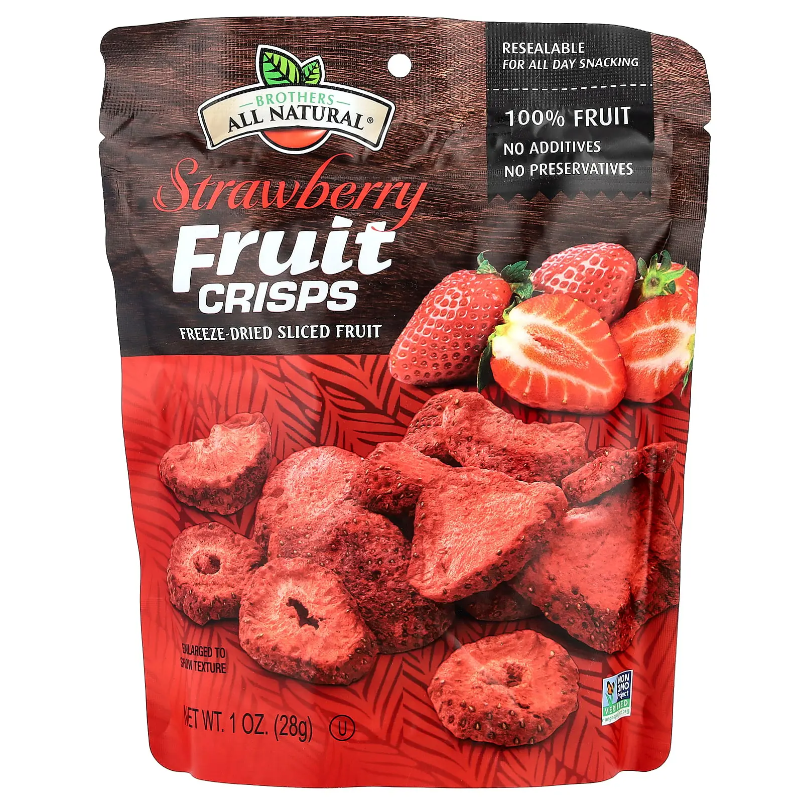 Brothers-All-Natural Fruit Crisps, Strawberry, 1 oz (28 g)