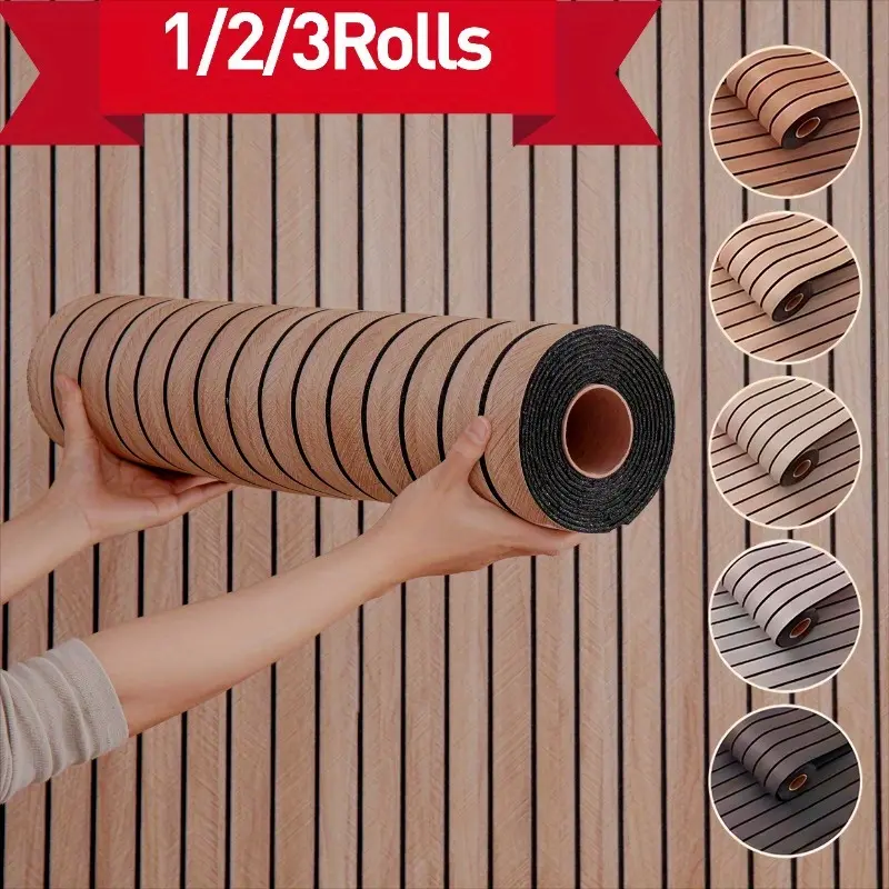 3D Wood Grain Peel-and-Stick Wallpaper Roll - 4mm Thick, 1/2/3 Roll Packages, Easy-Clean Durable, Wall Panels Design, Wall Decals for Kitchen, Bath Home Decor