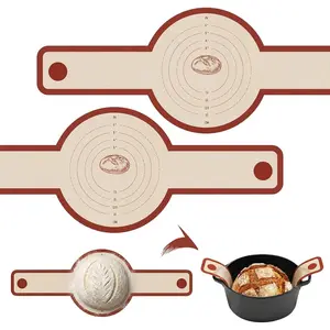 Bread Sling for Dutch Oven, 2-Pack Non-Stick  Baking Mats with Long Handles, Easy to Clean, Ideal for Sourdough Bread Transfer & Baking