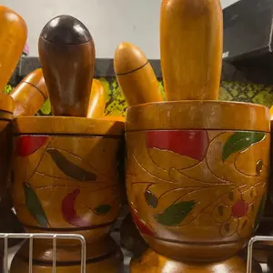 PILLON Wooden Object with Unique Tropical Design and Handle for Home Decor