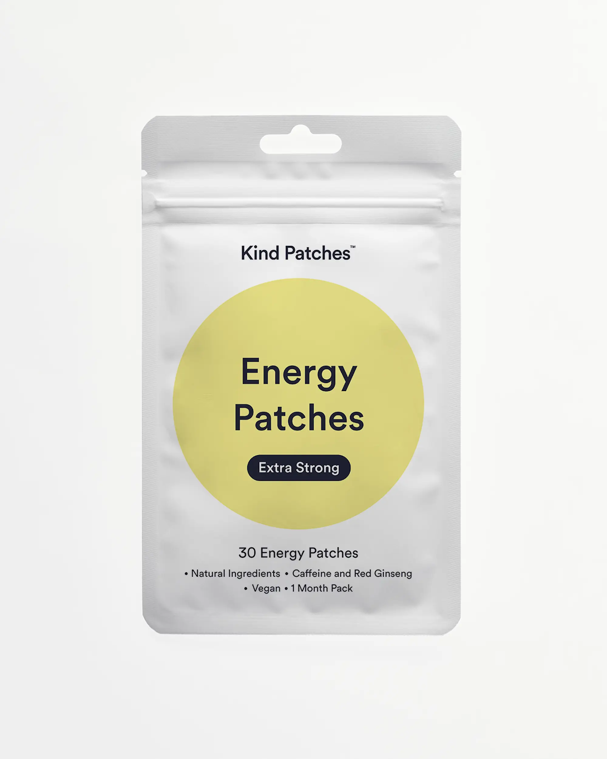 Kind Patches | Energy Patches Extra Strong｜30 Energy Patches: natural ingredient, caffeine and red ginseng, vegan, 1 month pack