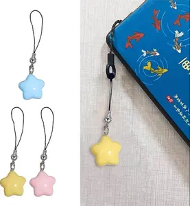Fat Star Phone Chacin Phone Charm Lanyard Strap Bag Hanging Pendant Decorations Ornament Fashion Jewelry Accessory, 7x2.5cm, Yellow