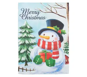 Northlight Merry Christmas & Snowman House Flag 28" x 40"