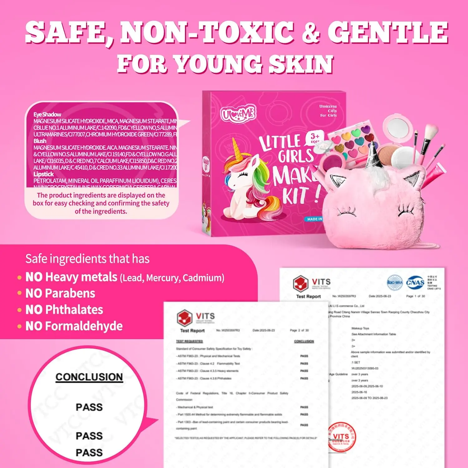 Easter Gifts for Girls - Kids Real Makeup Kit for Girls with Fluffy Purse - Real, Non Toxic, Washable Make Up Toy - Umicorn Toys Gift for 3 4 5 6 7 8 Years Old Girls Birthday (Pink Umicorn) Easter Gifts for Girls - Kids Real Makeup Kit for Girls with Fluffy Purse - Real, Non Toxic, Washable Make Up Toy - Umicorn Toys Gift for 3 4 5 6 7 8 Years Old Girls Birthday (Pink Umicorn)