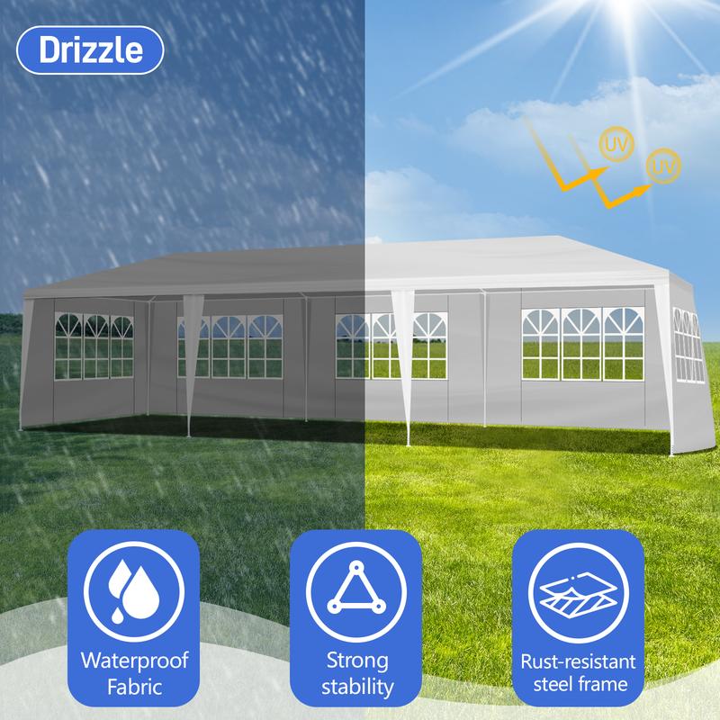 10'x10'/20'/30' Outdoor Canopy Tent, Party Tent with Removable Sidewalls, Event Tents for Parties, Outside Waterproof Wedding Canopy for Birthday, Holiday