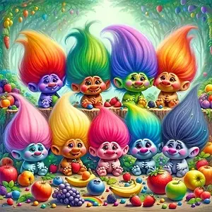 DIY Diamond Painting Gnome Dwarf Design, Frameless Full Round Drill Art, Wall Craft Home Decor, Diamond Painting Kits, Model_xinghao Ly1