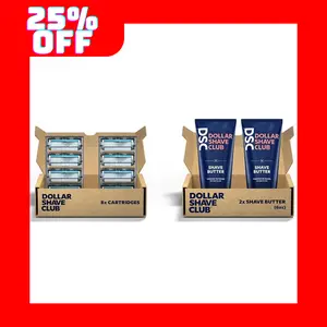 Smooth Shave Set: 8 Razor 4-Blade Refills + 2 Shave Butters | Dollar Shave Club | Gentle Formula