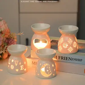 Ceramic Scented Candle Holder, Tea Light Diffuser, Home Decor, Festive Gift, Durable for Living Room, Dining Table, Romantic Atmosphere