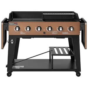 Royal Gourmet 6-Burner Gas Grill and Griddle Combo, Large Cooking Capacity Propane Grill & Griddle 2-in-1, for Back Yard, Garden BBQ