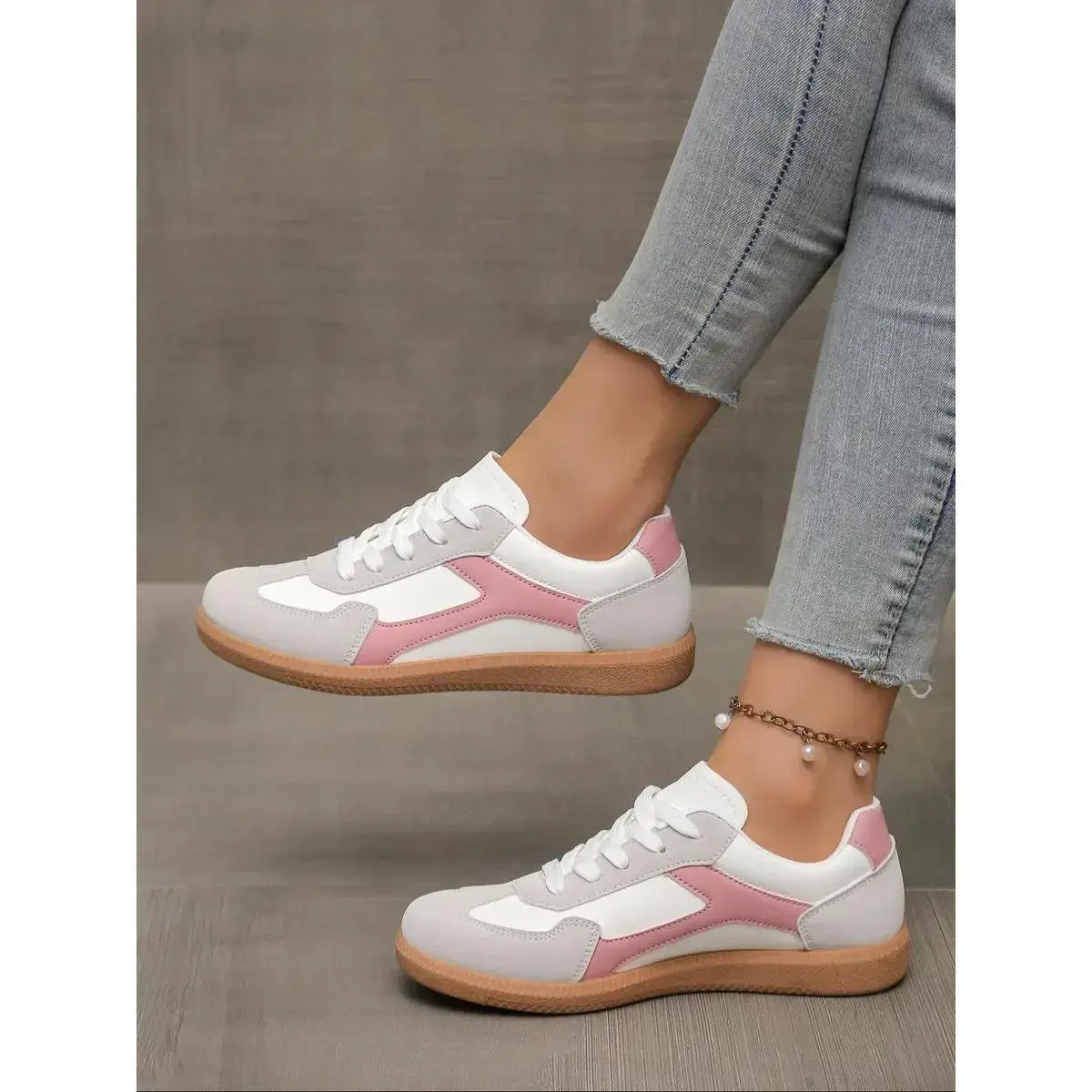 Women's Fashionable Lace Up Low Top Sneakers, Casual Comfortable Sports Shoes for Daily Wear, Female All-match Round Toe Shoes for Daily Wear Women's Fashionable Lace Up Low Top Sneakers, Casual Comfortable Sports Shoes for Daily Wear, Female All-match Round Toe Shoes for Daily Wear