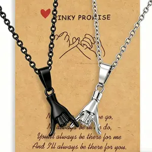 2pcs Pinky Promise Necklace Gift Matching Gifts for Him Her  Best Friend fmaily Matching Necklace for Gifts