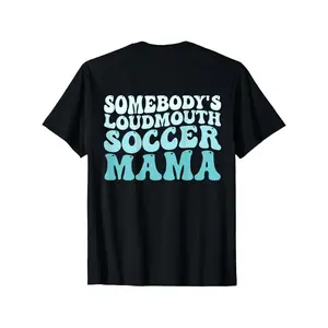 Unisex Cotton Loudmouth Soccer Mama Graphic Print Tshirt - 1pc 2026 Mother's Day Shortsleeve Basic Tops, Fitted Casual Streetwear for Family Love Themed Parties (Full Sizes Available)
