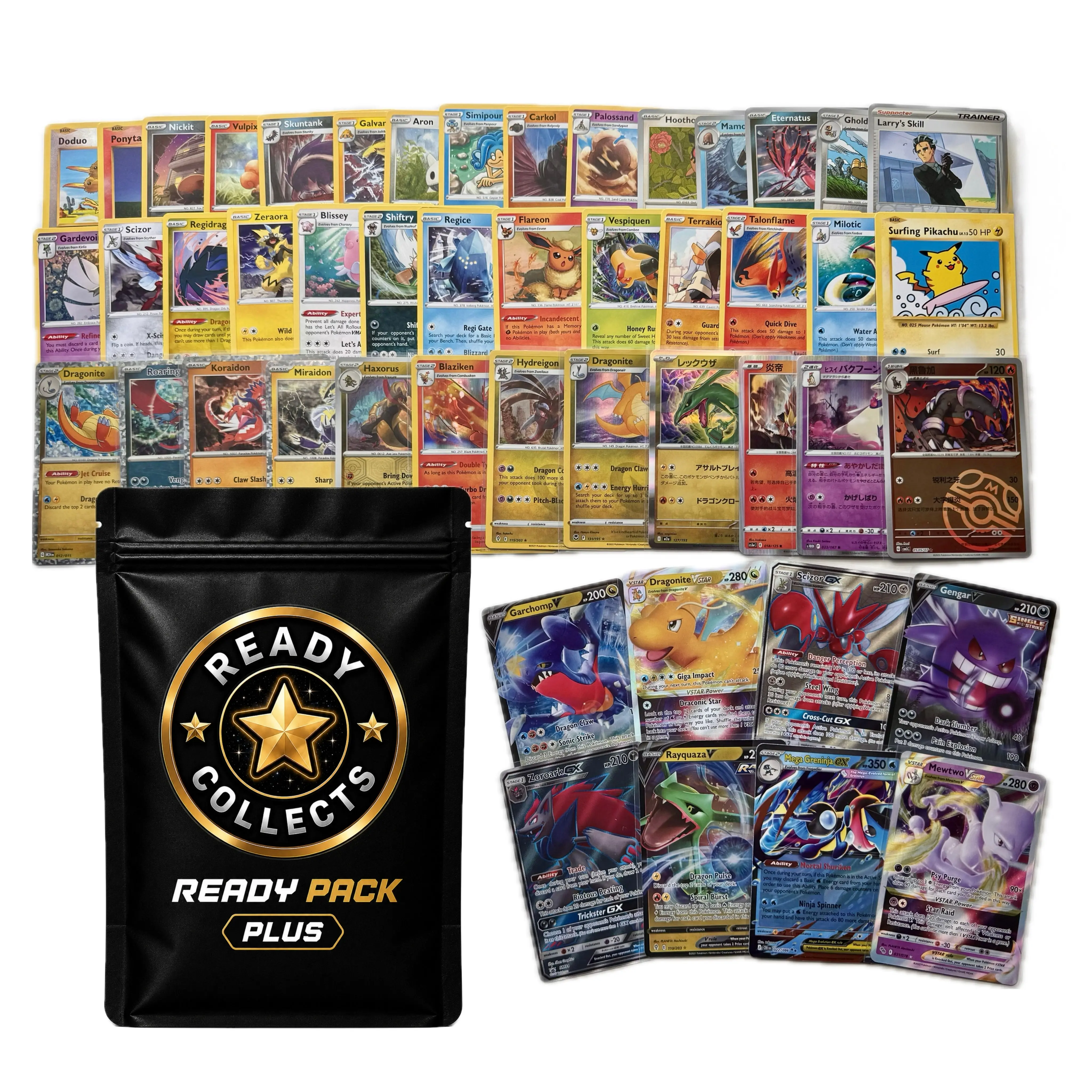 READY PACK PLUS -  120 Pokémon Card Pack Bundle 4 Ultra Rare Cards + 20 Holos