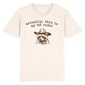 Actually, This Is My First Rodeo T-Shirt, Funny Western Graphic Tee, Top, Streetwear, Round Neck, Shortsleeve, women's shirt, Trending Clothes, High Quality, Sport, Street Style, Many Colors Size S To XL, tiktokshop