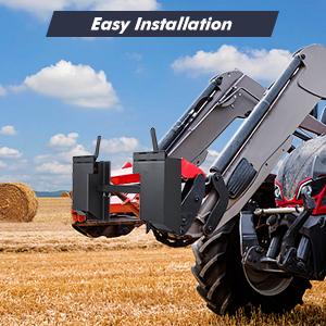 【GARVEE】Universal Skid Steer Quick Tach Conversion Adapter Mount Plate for Bobcat Kubota with 9.8'' Adjustable Cross Brace and 4000 LBS Weight Capacity, Black