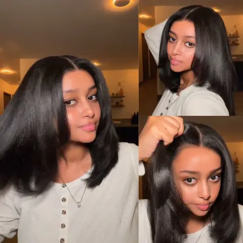 [Upgraded] Nadula Yaki Straight Put On & Go Human Hair Glueless Wig With Drawstring Bob Style 13x4 7x5 Pre‑Cut Lace & Natural Scalp Can Be Styled Into Side Part Bob SoHoChic