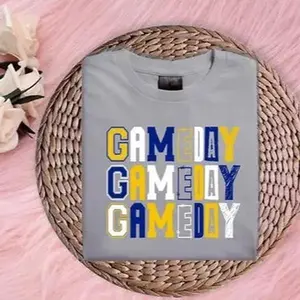 Game day (blue and yellow) trendy classic t-shirt T-Shirt