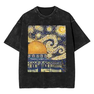 Palestinian Starry Night In Palestine T-Shirt Summer Streetwear T-Shirts Cotton Tee Shirt For Men Short-Sleeve Design Clothes         8PF 4UP