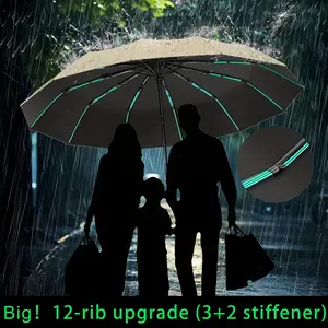 Super Strong Windproof Automatic Folding Men Umbrella, 72/80 Bone Reinforced, Large Rainproof Sun Umbrellas Women