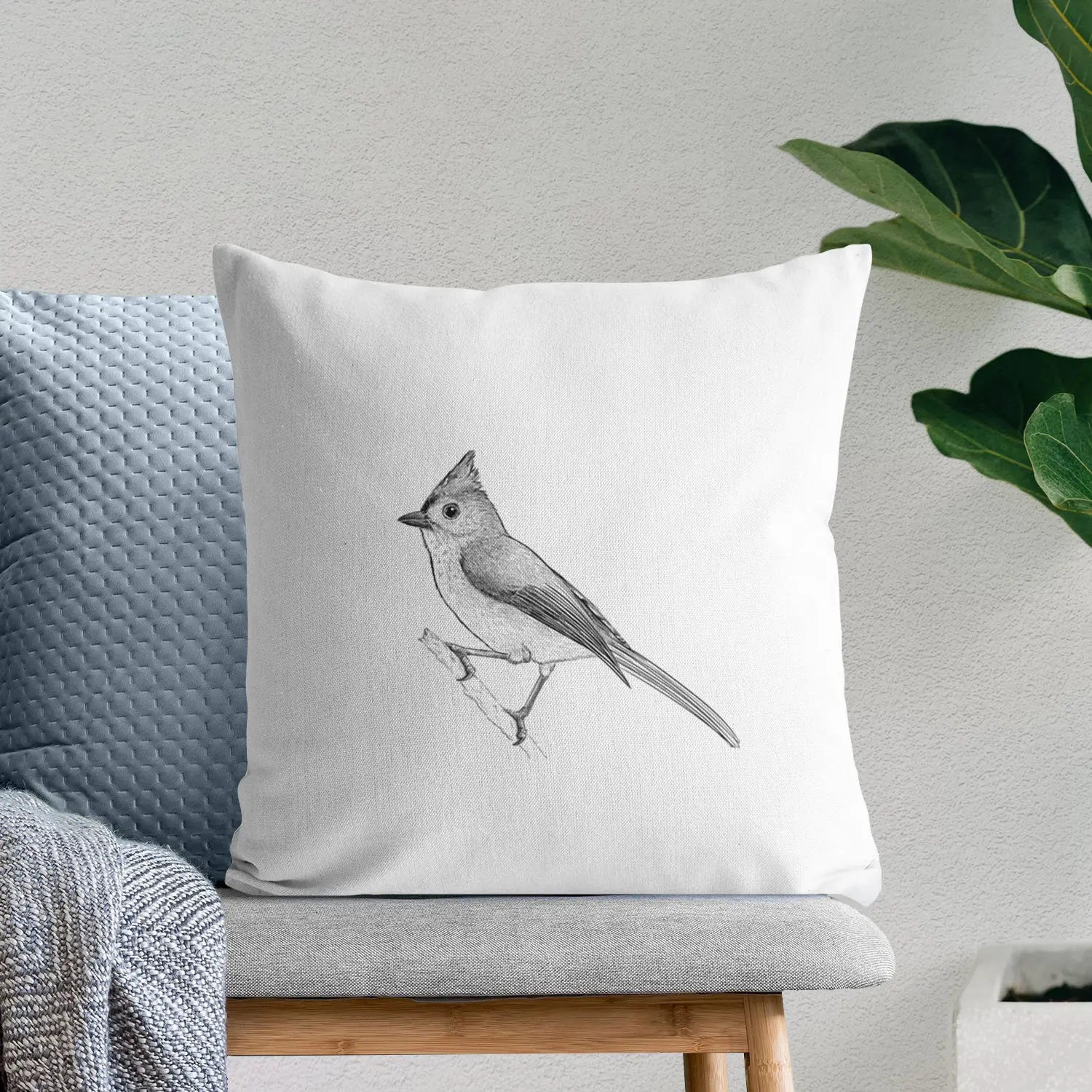 Tufted Titmouse - Baeolophus bicolor - Throw Pillow Cover