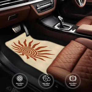 4-Piece car floor mat set, Floor Mats for Car, designed for all weather conditions, compatible with trucks, cars and SUVs, Bohemian style with sun design, perfect for summer driving, made from polyester, Car Accessory