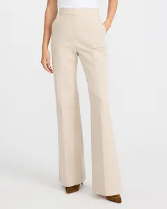 Express Editor Mini Houndstooth Stretch High Waisted Flare Trouser