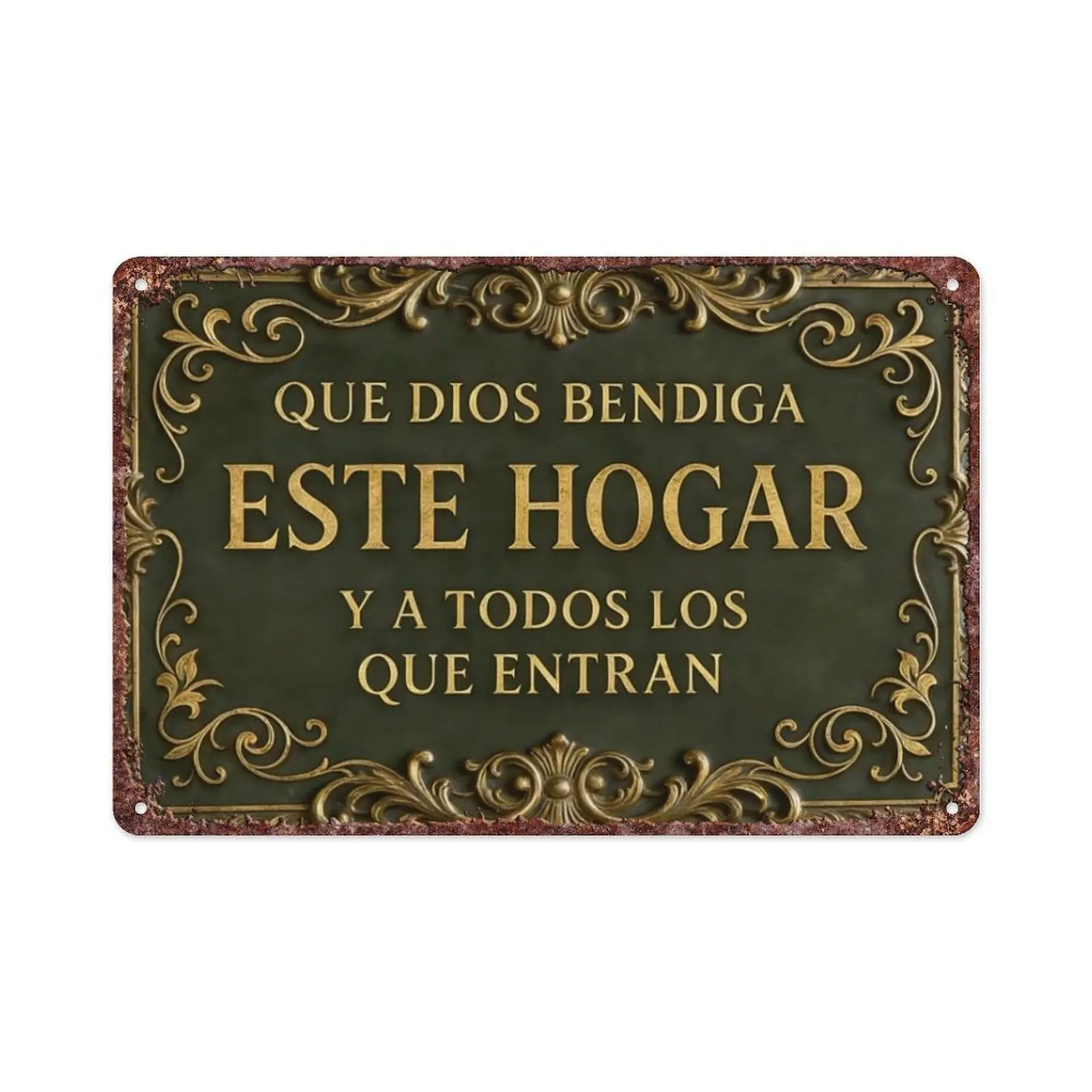 2D Flat 1pc Vintage Blessing Metal Plaque - 