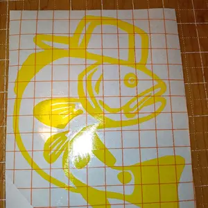 Fish with Backward Hat Blue Collar Sticker Decal, 651 Vinyl Material, Durable and Long-Lasting, Suitable for Car and Truck Use