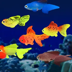 Realistic Artificial Glowing Goldfish Party Supplies, Lifelike Moving Floating Aquarium Decor, Luminous Simulation Fish with Random Colors, Silicone Fake Fish Ornament for Fish Tank for Photo Props graduation whimsical gifts